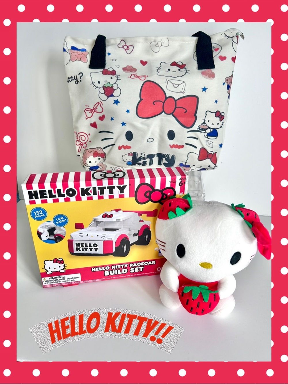 ❤️(HK416) Hello Kitty Adorable 3-Piece Tote Bag Bundle!